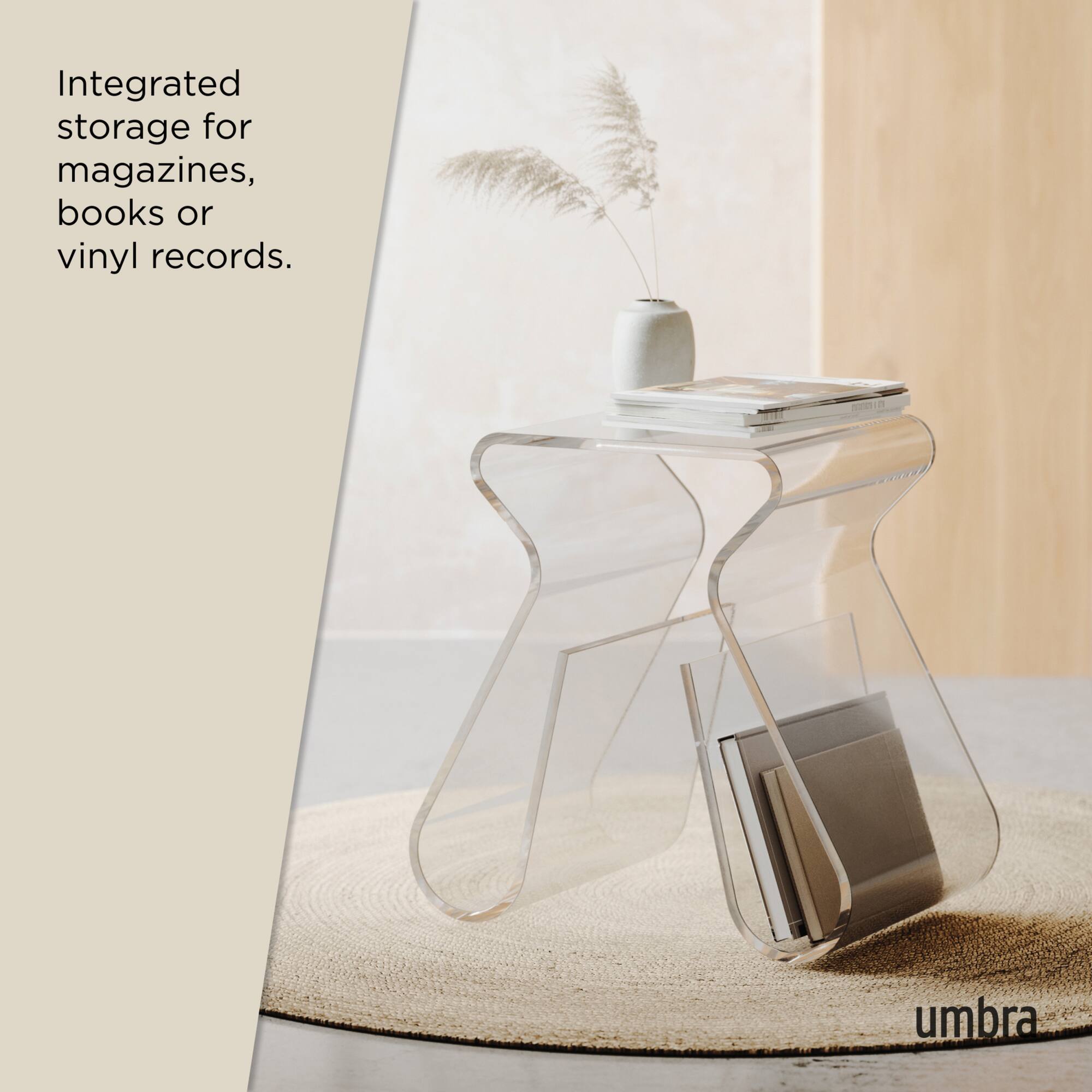 Umbra 17" x 17" Clear Magino Stool with Magazine Rack